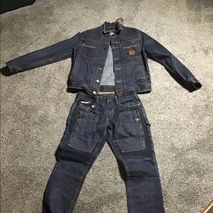 Complete Jean suit very excellent tuff denim gently used like new